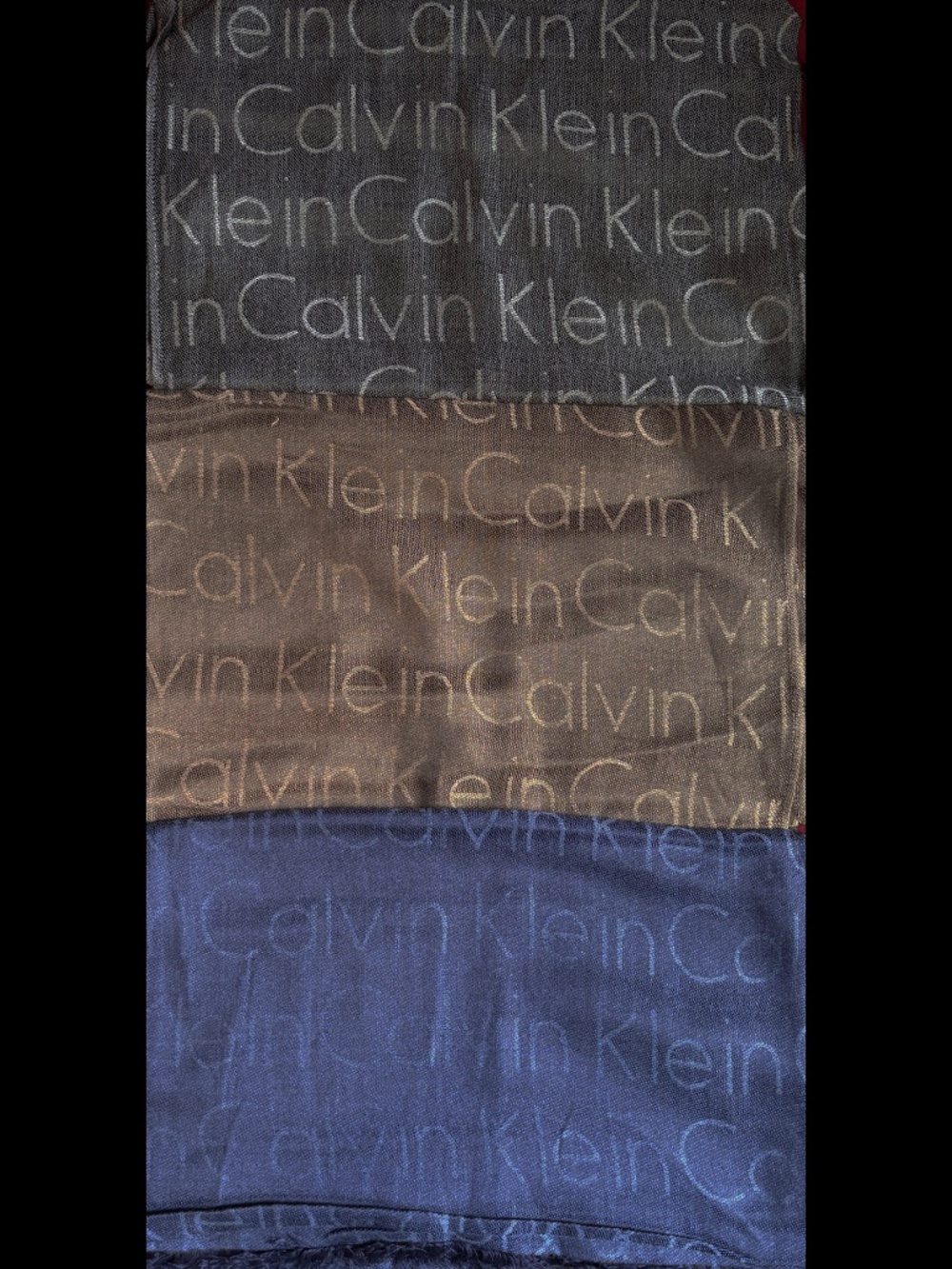 Calvin Klein Pashminas : Set of 3 Black, Brown, Navy : New PrePro Samples Unisex